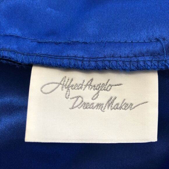 Vintage Alfred Angelo dream maker royal blue all satin dress size S - Picture 7 of 13